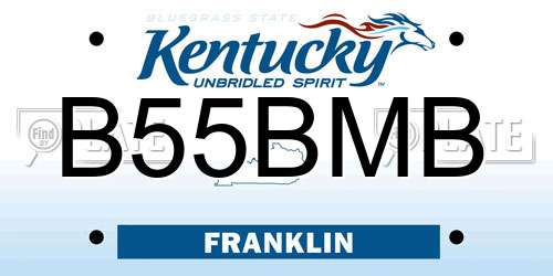 B55BMB Kentucky License Plate