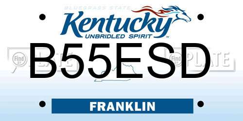 B55ESD Kentucky License Plate