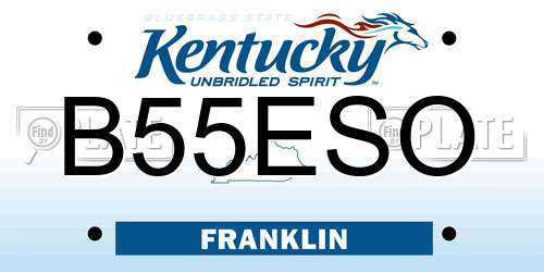 B55ESO Kentucky License Plate