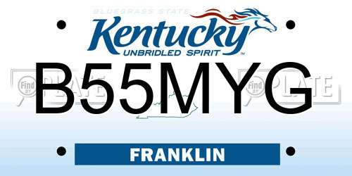 B55MYG Kentucky License Plate