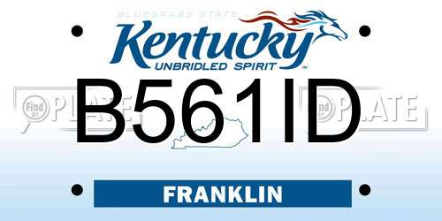 B561ID Kentucky License Plate
