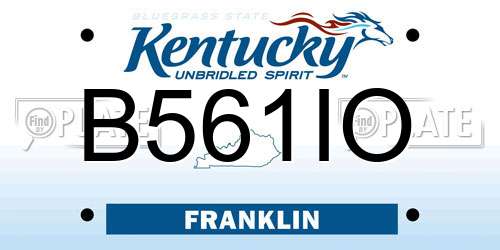 B561IO Kentucky License Plate