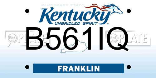 B561IQ Kentucky License Plate