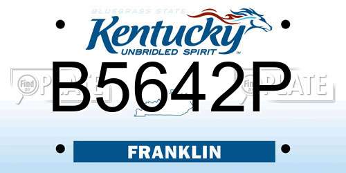 B5642P Kentucky License Plate