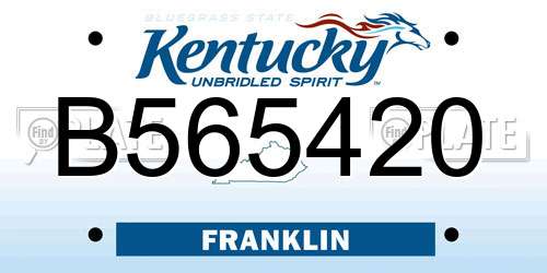 B565420 Kentucky License Plate