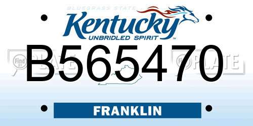 B565470 Kentucky License Plate