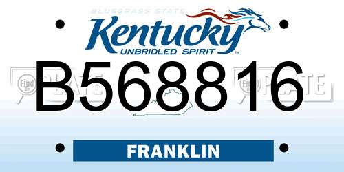 B568816 Kentucky License Plate