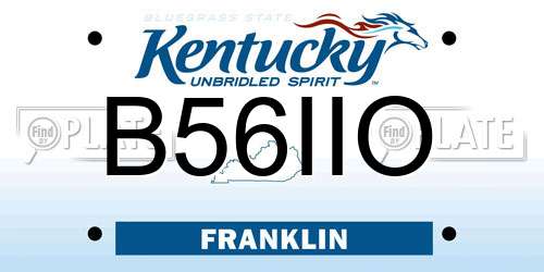 B56IIO Kentucky License Plate