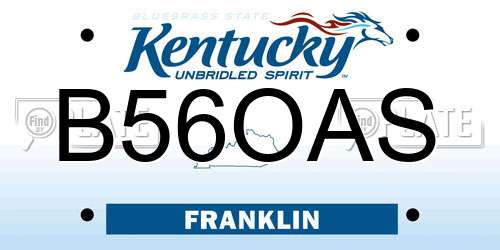 B56OAS Kentucky License Plate