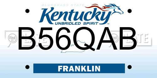 B56QAB Kentucky License Plate