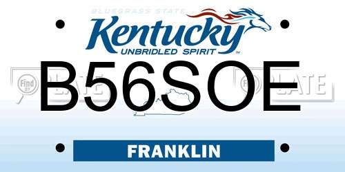 B56SOE Kentucky License Plate