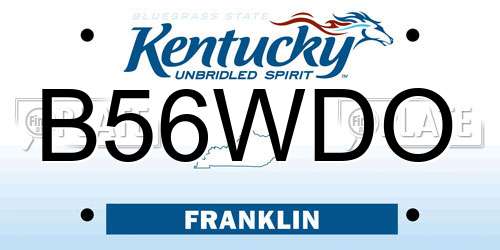B56WDO Kentucky License Plate