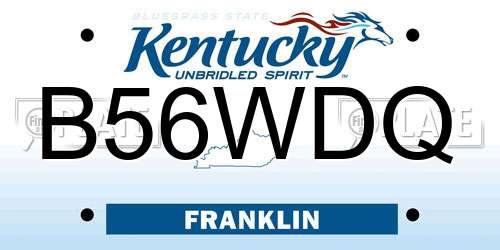 B56WDQ Kentucky License Plate