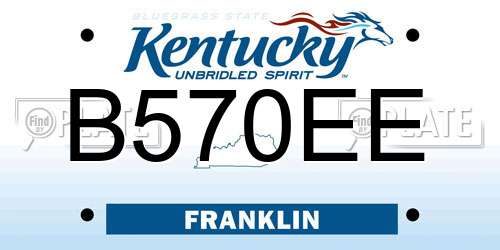 B570EE Kentucky License Plate