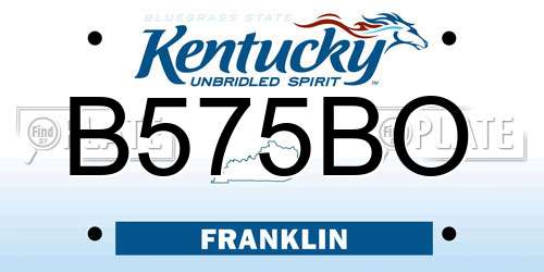 B575BO Kentucky License Plate