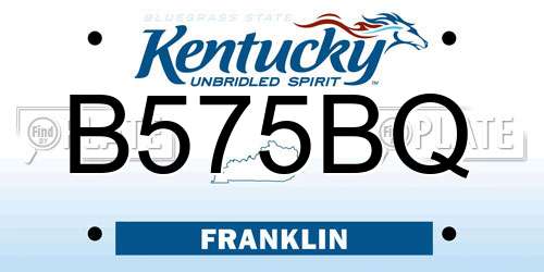 B575BQ Kentucky License Plate