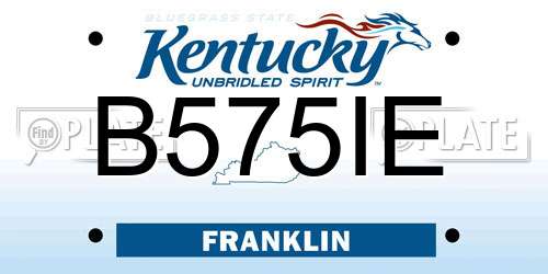 B575IE Kentucky License Plate