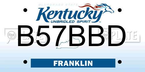 B57BBD Kentucky License Plate