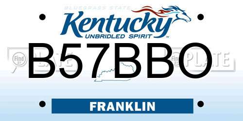 B57BBO Kentucky License Plate