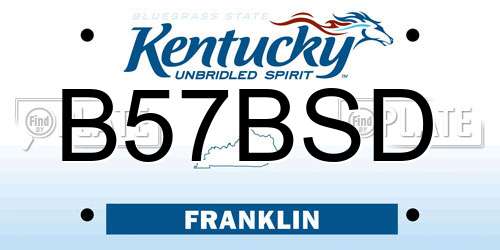 B57BSD Kentucky License Plate