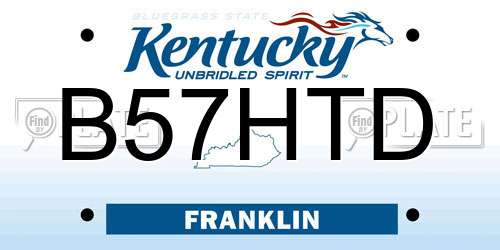B57HTD Kentucky License Plate