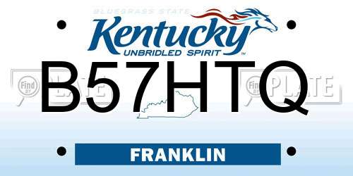 B57HTQ Kentucky License Plate