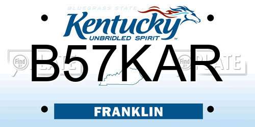 B57KAR Kentucky License Plate