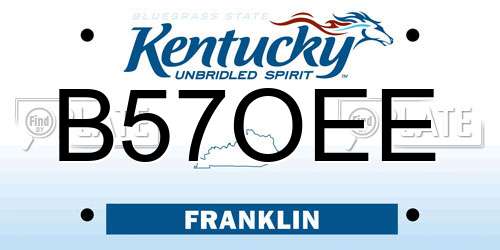 B57OEE Kentucky License Plate