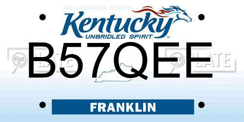 B57QEE Kentucky License Plate