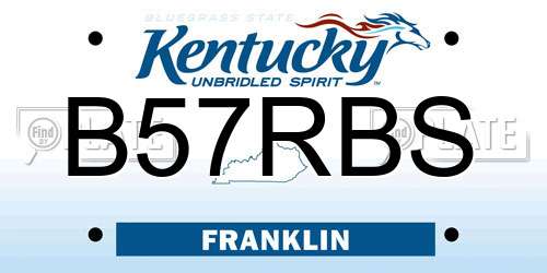 B57RBS Kentucky License Plate