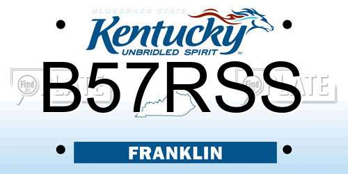 B57RSS Kentucky License Plate