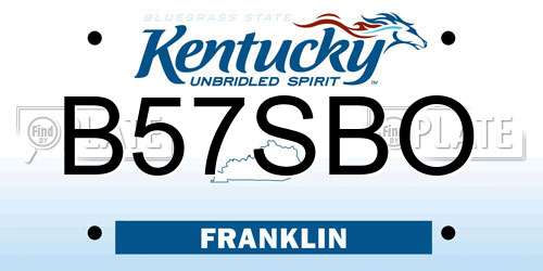 B57SBO Kentucky License Plate