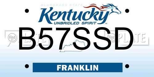 B57SSD Kentucky License Plate