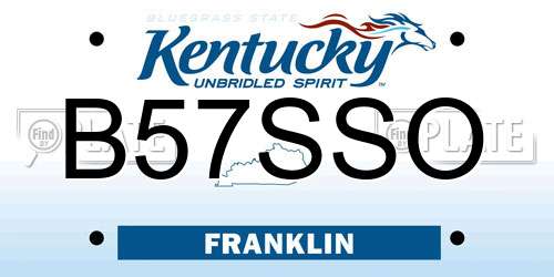 B57SSO Kentucky License Plate