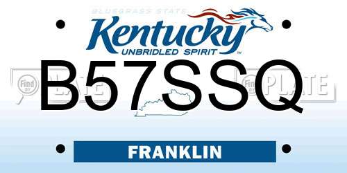 B57SSQ Kentucky License Plate