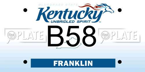 B58 Kentucky License Plate