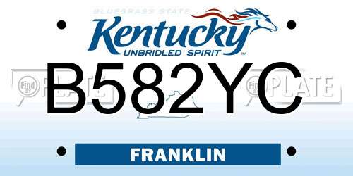 B582YC Kentucky License Plate