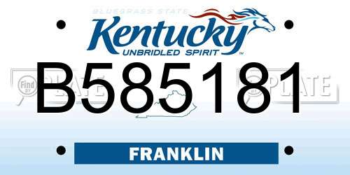 B585181 Kentucky License Plate