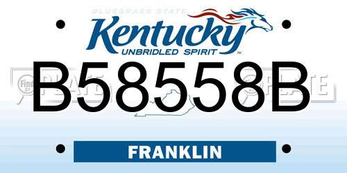 B58558B Kentucky License Plate
