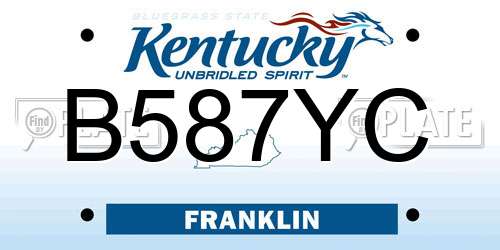B587YC Kentucky License Plate