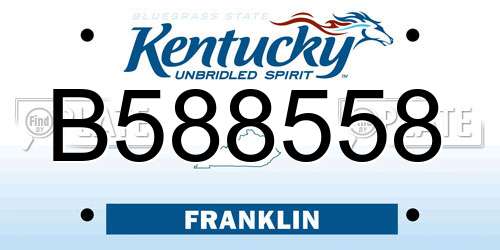 B588558 Kentucky License Plate