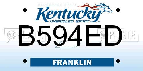 B594ED Kentucky License Plate