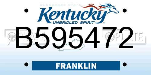 B595472 Kentucky License Plate