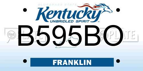 B595BO Kentucky License Plate