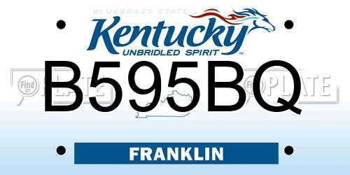 B595BQ Kentucky License Plate