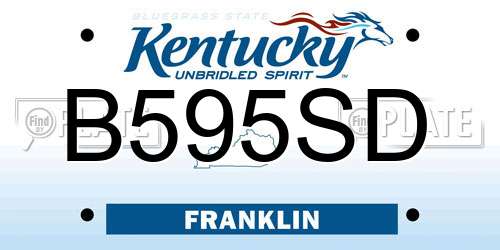 B595SD Kentucky License Plate