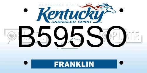 B595SO Kentucky License Plate