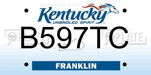 B597TC Kentucky License Plate