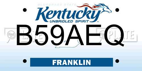 B59AEQ Kentucky License Plate