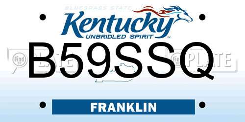 B59SSQ Kentucky License Plate
